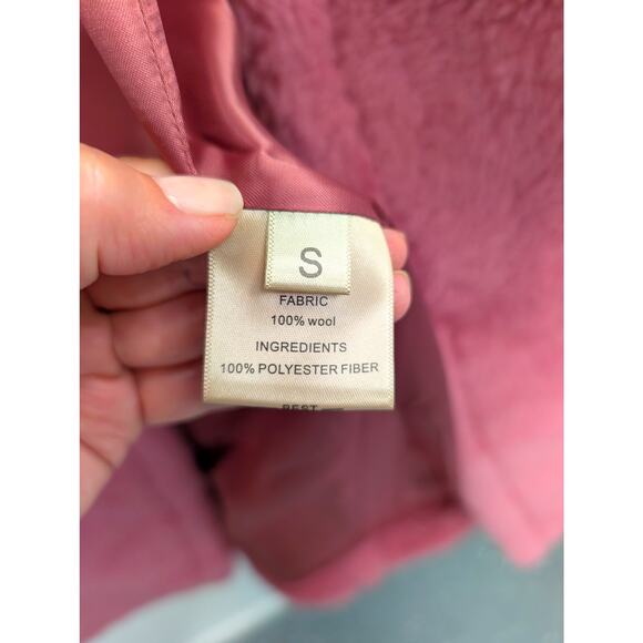 100% Wool Oversized Blush Pink Teddy Coat - Picture 8 of 8